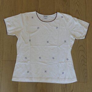 Northern Reflections White Embroidered Floral T-Shirt Large